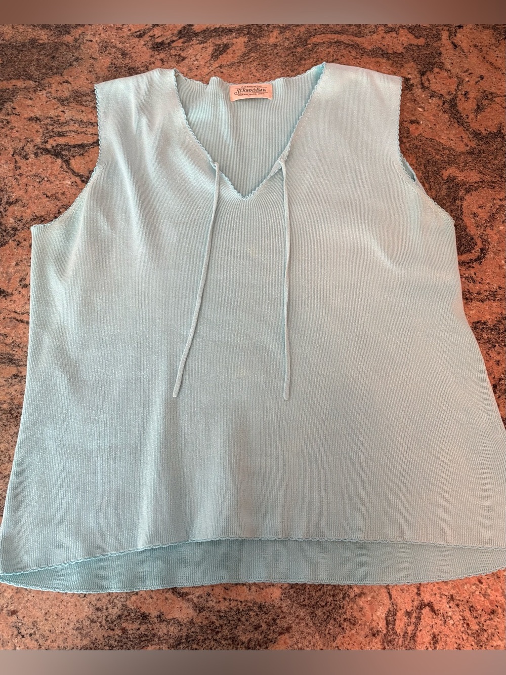 St. John's Bay Light Blue V-Neck Tie Tank